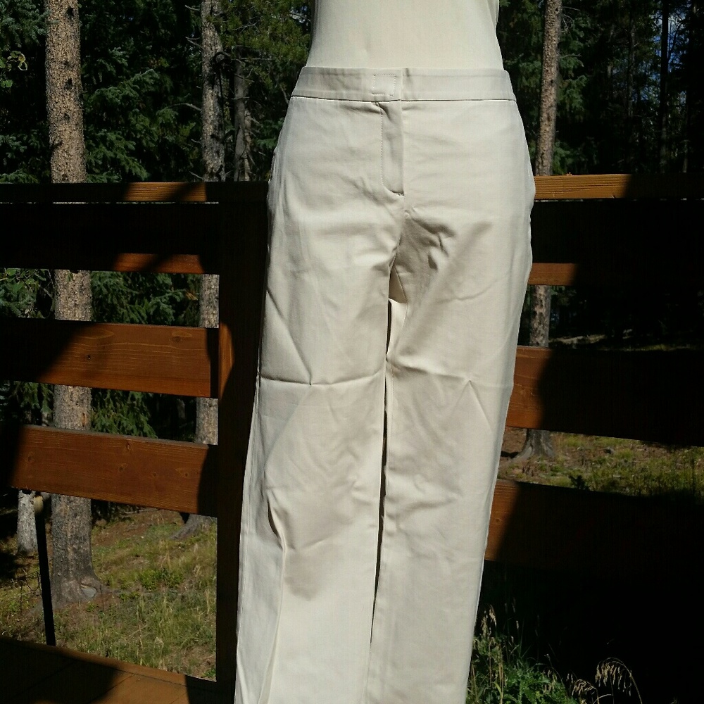Theory tan/cream crop/ankle pants size 10